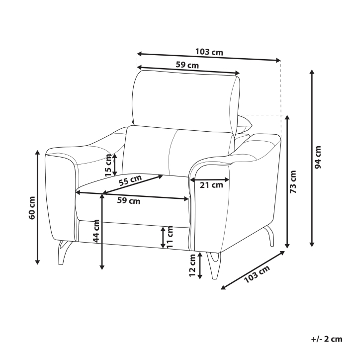 Fotoliu NARWIK Piele naturală Maro [3]