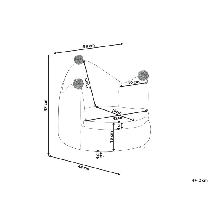 VEGA children's armchair Crown Velvet Light Beige [3]
