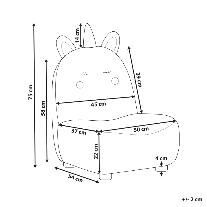 Unicorn LULEA Boucle children's armchair Off-white [3]