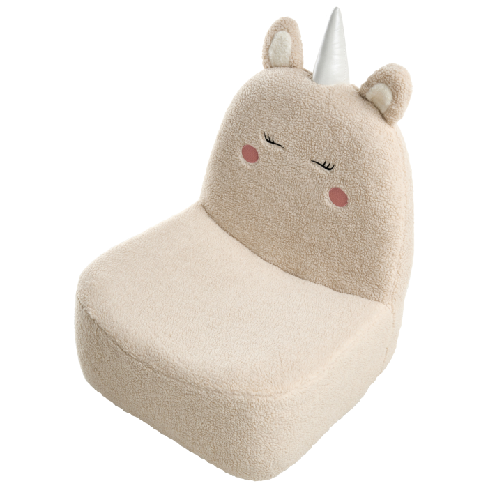 Fotoliu pentru copii Unicorn LULEA Boucle Bej deschis [7]