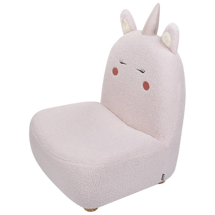 Fotoliu pentru copii Unicorn LULEA Boucle Roz pastel [6]