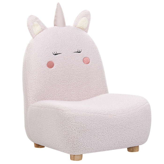 Fotoliu pentru copii Unicorn LULEA Boucle Roz pastel [4]