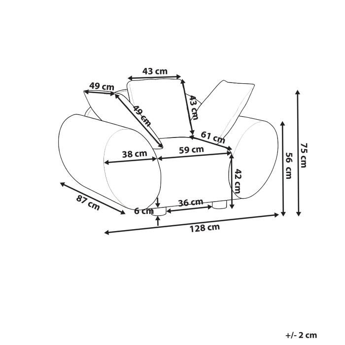 Fotoliu RINGEL cu perne  Bej deschis [3]