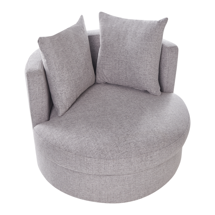 DALBY Swivel Armchair Light Grey [6]