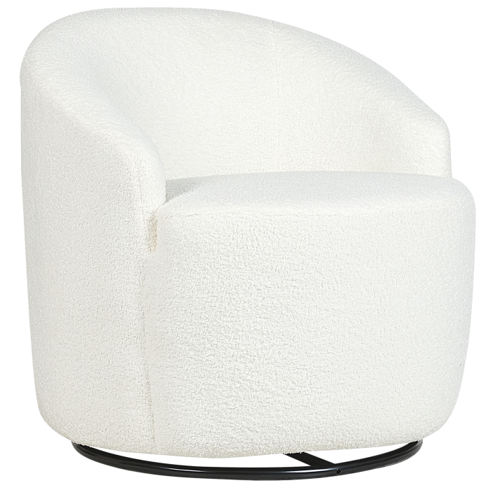 DAVIK Swivel Armchair Boucle Off-White [4]
