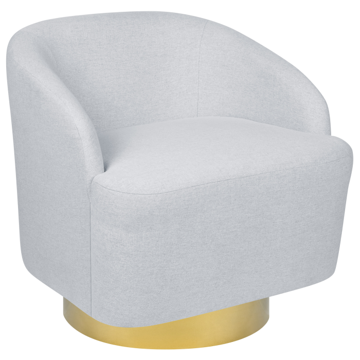 LAVIK Swivel Armchair Light Grey [2]