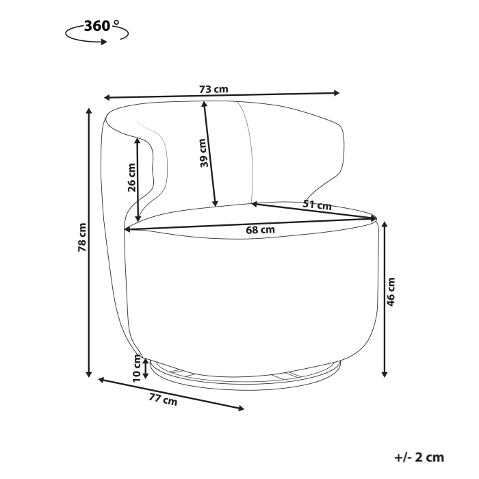 Fotoliu rotativ MOLLEBY Boucle Alb-murdar [3]