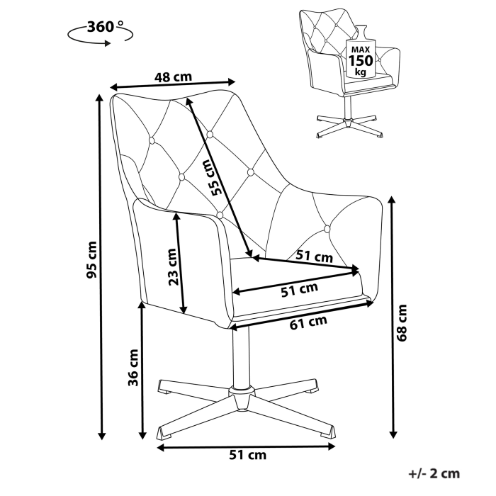 Fotoliu rotativ VAKSALA Catifea Verde închis [3]