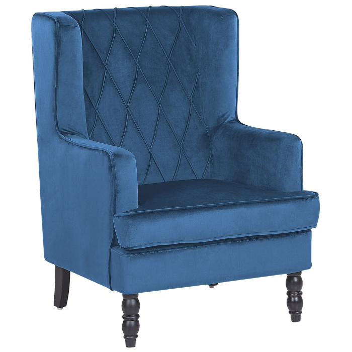 SANDSET armchair with Velvet stool Dark blue [4]
