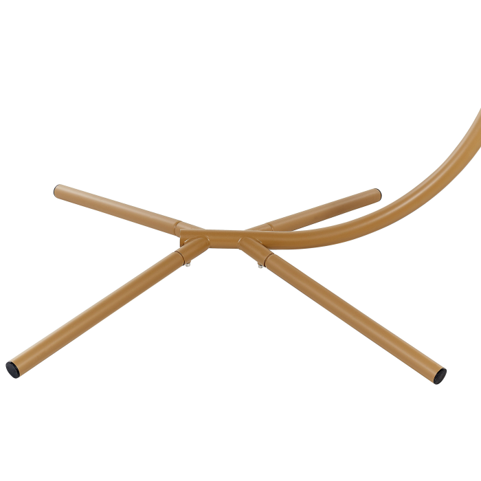 ACRI Hanging Armchair with Stand Synthetic Rattan Beige [9]