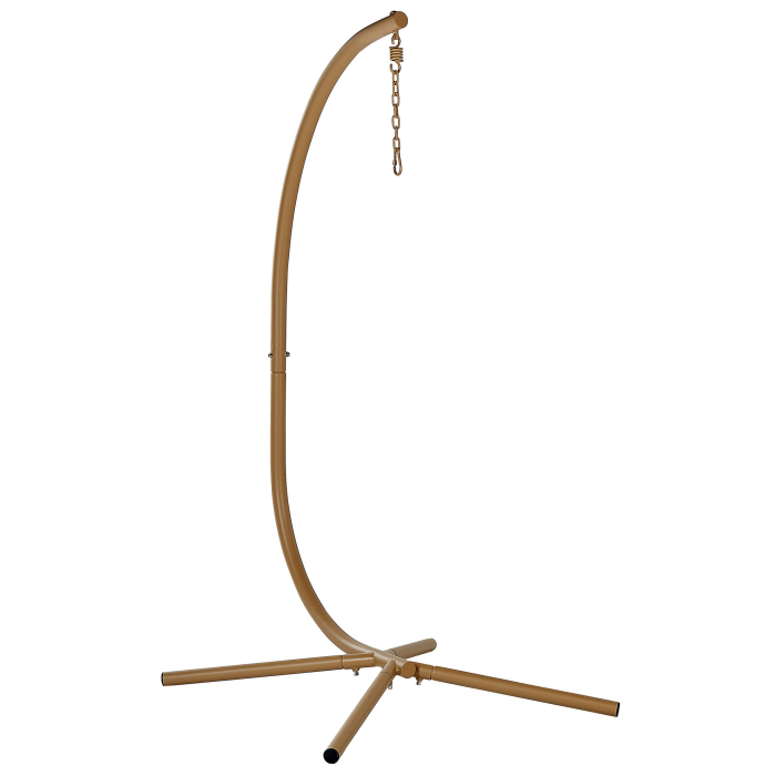 ACRI Hanging Armchair with Stand Synthetic Rattan Beige [7]