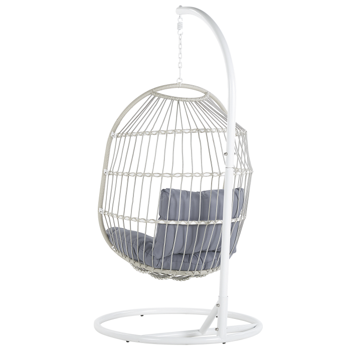 Fotoliu suspendat cu suport ALBA Ratan sintetic Alb [6]