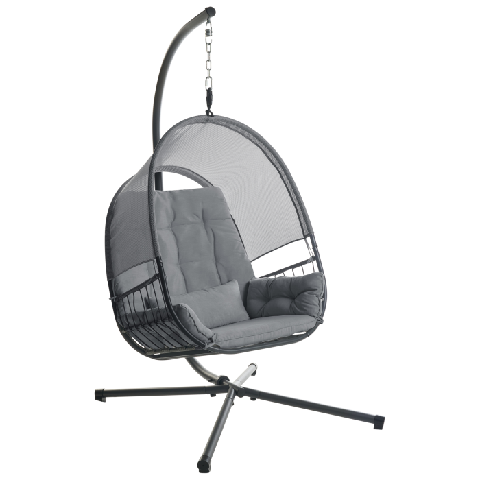 ALVIANO Hanging Armchair with Support Dark Grey [2]