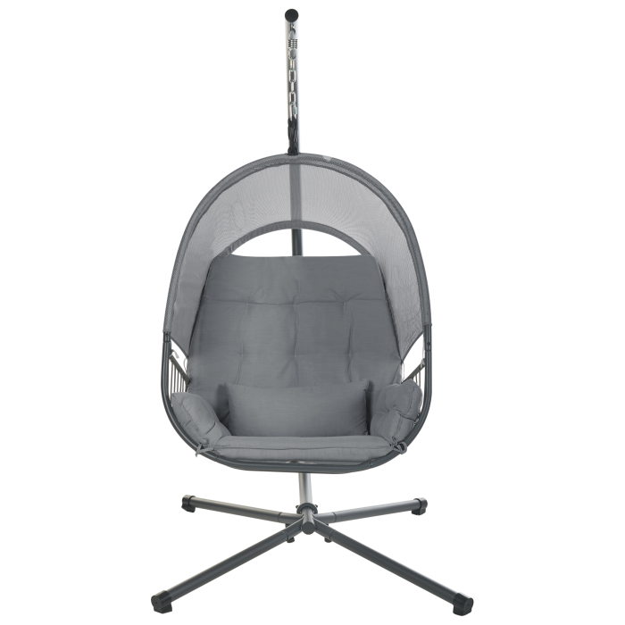 ALVIANO Hanging Armchair with Support Dark Grey [4]