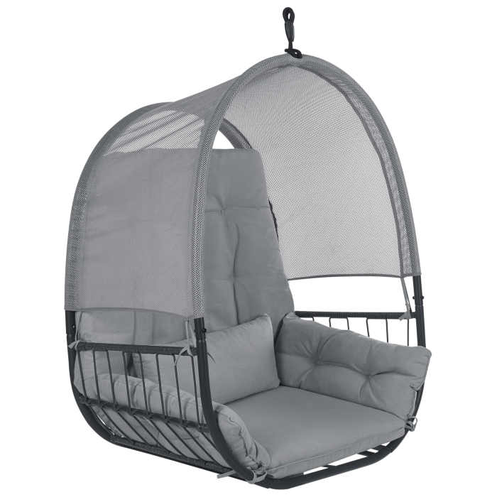 ALVIANO Hanging Armchair with Support Dark Grey [6]