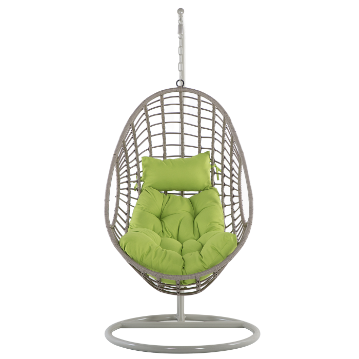 ARPINO Hanging Armchair with Stand Synthetic Rattan Beige [4]