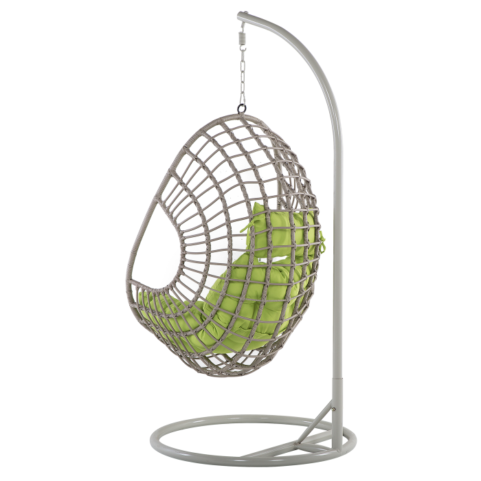 ARPINO Hanging Armchair with Stand Synthetic Rattan Beige [6]