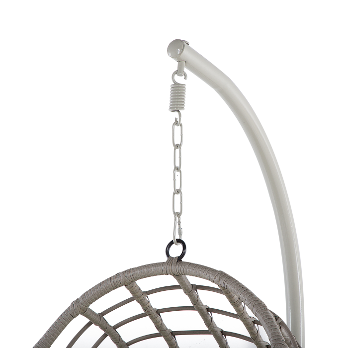 ARPINO Hanging Armchair with Stand Synthetic Rattan Beige [8]