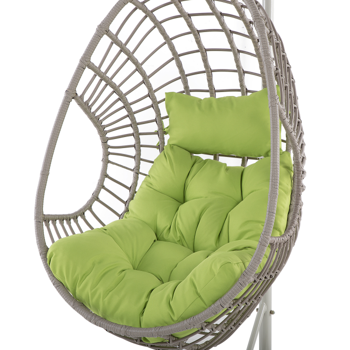 ARPINO Hanging Armchair with Stand Synthetic Rattan Beige [7]