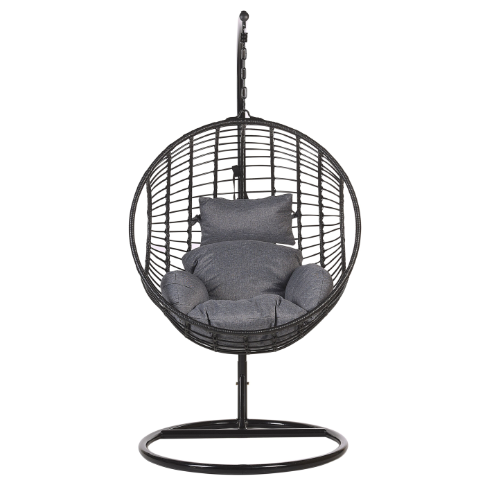 Hanging armchair with support ASPIO Synthetic rattan Black [4]