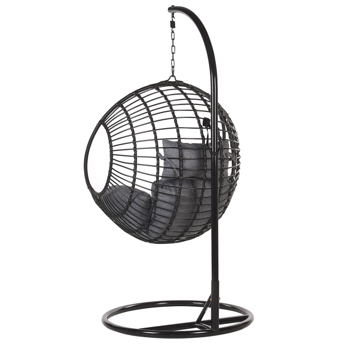 Hanging armchair with support ASPIO Synthetic rattan Black [5]