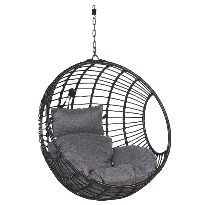 Hanging armchair with support ASPIO Synthetic rattan Black [6]