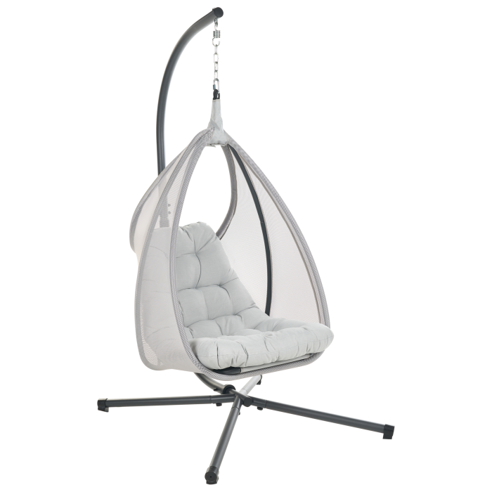 AVEGNO hanging armchair with support Light grey [2]