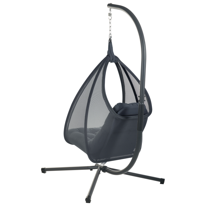 AVEGNO Hanging Armchair with Stand Dark Grey [5]