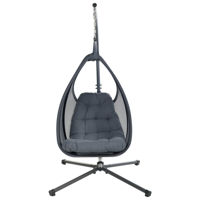 AVEGNO Hanging Armchair with Stand Dark Grey [4]