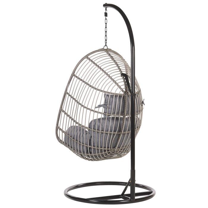 CASOLI Hanging Armchair with Support Synthetic Rattan Grey [5]