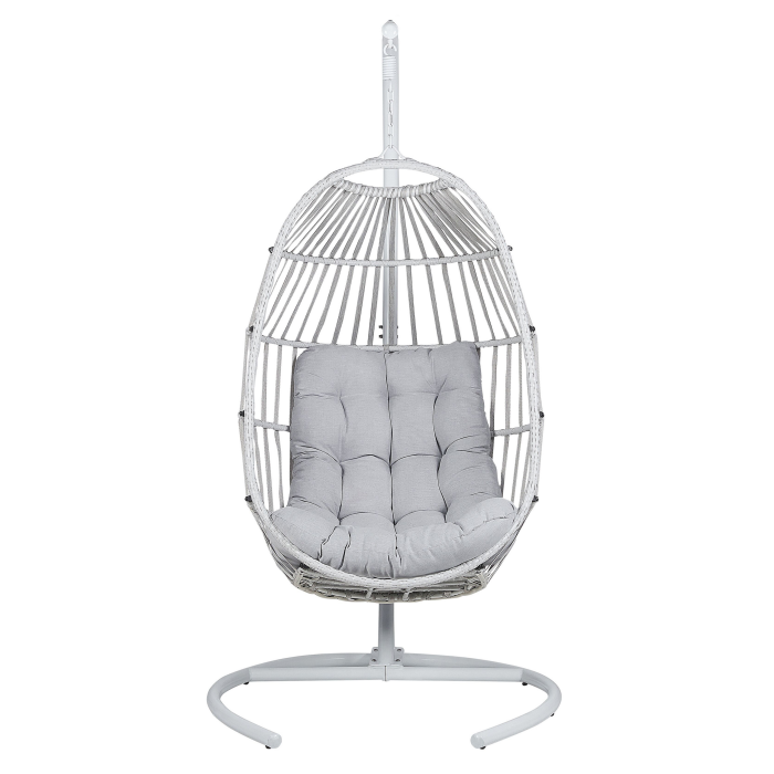 Suspended Armchair with Support SESIA Synthetic Rattan Light Grey [4]