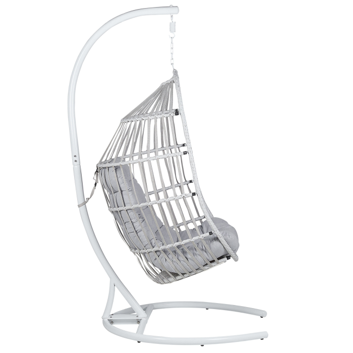Suspended Armchair with Support SESIA Synthetic Rattan Light Grey [6]