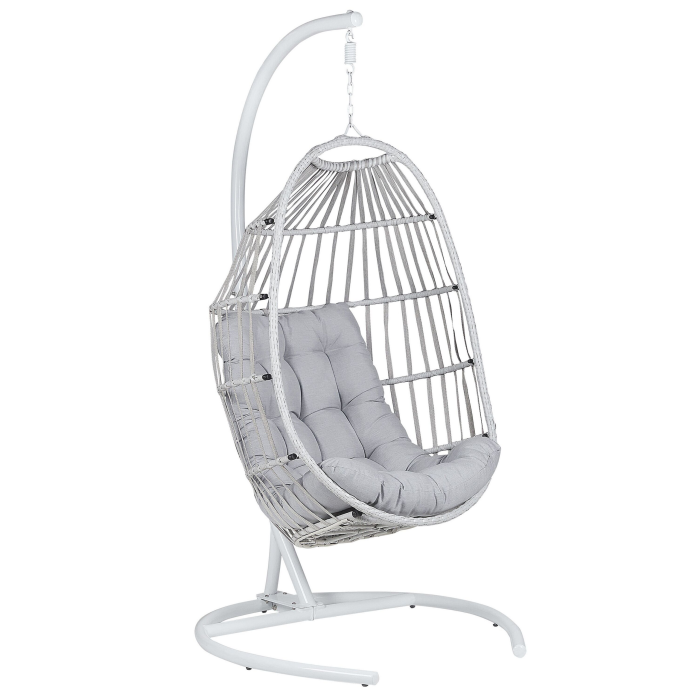 Suspended Armchair with Support SESIA Synthetic Rattan Light Grey [2]