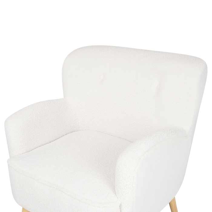TUMBA Armchair with Boucle Stool White [8]