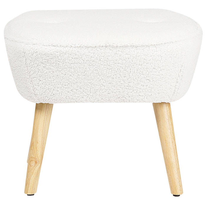 TUMBA Armchair with Boucle Stool White [11]
