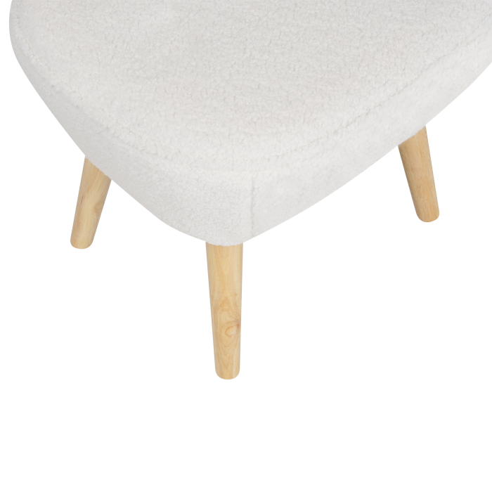 TUMBA Armchair with Boucle Stool White [9]