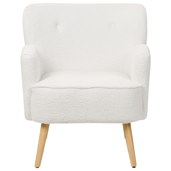 TUMBA Armchair with Boucle Stool White [6]
