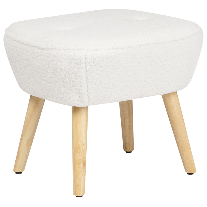 TUMBA Armchair with Boucle Stool White [10]