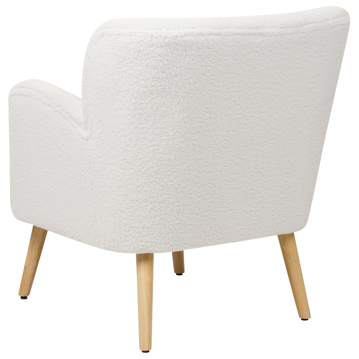 TUMBA Armchair with Boucle Stool White [7]