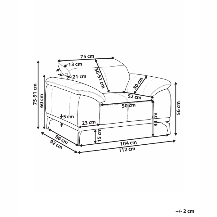 VEJEN Armchair Eco-leather Black [3]
