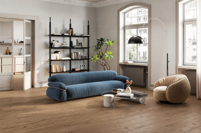 FABLE Cognac 20x120 RT tiles, natural cognac wood look, rectified edges, durable and resistant. Perfect for living room, bedroom, bathroom or kitchen [2]