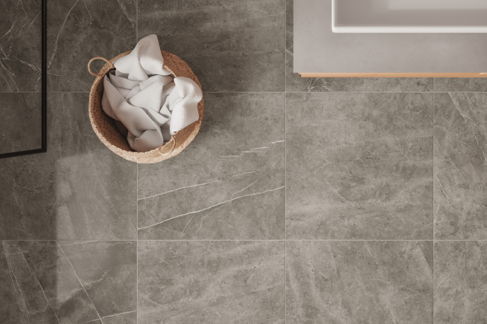 Gresie MVI Grigio 60x120 LP/RT, lucioasă, margini rectificate, aspect marmură gri. Eleganță și durabilitate premium pentru pardoseli și pereți interiori [3]