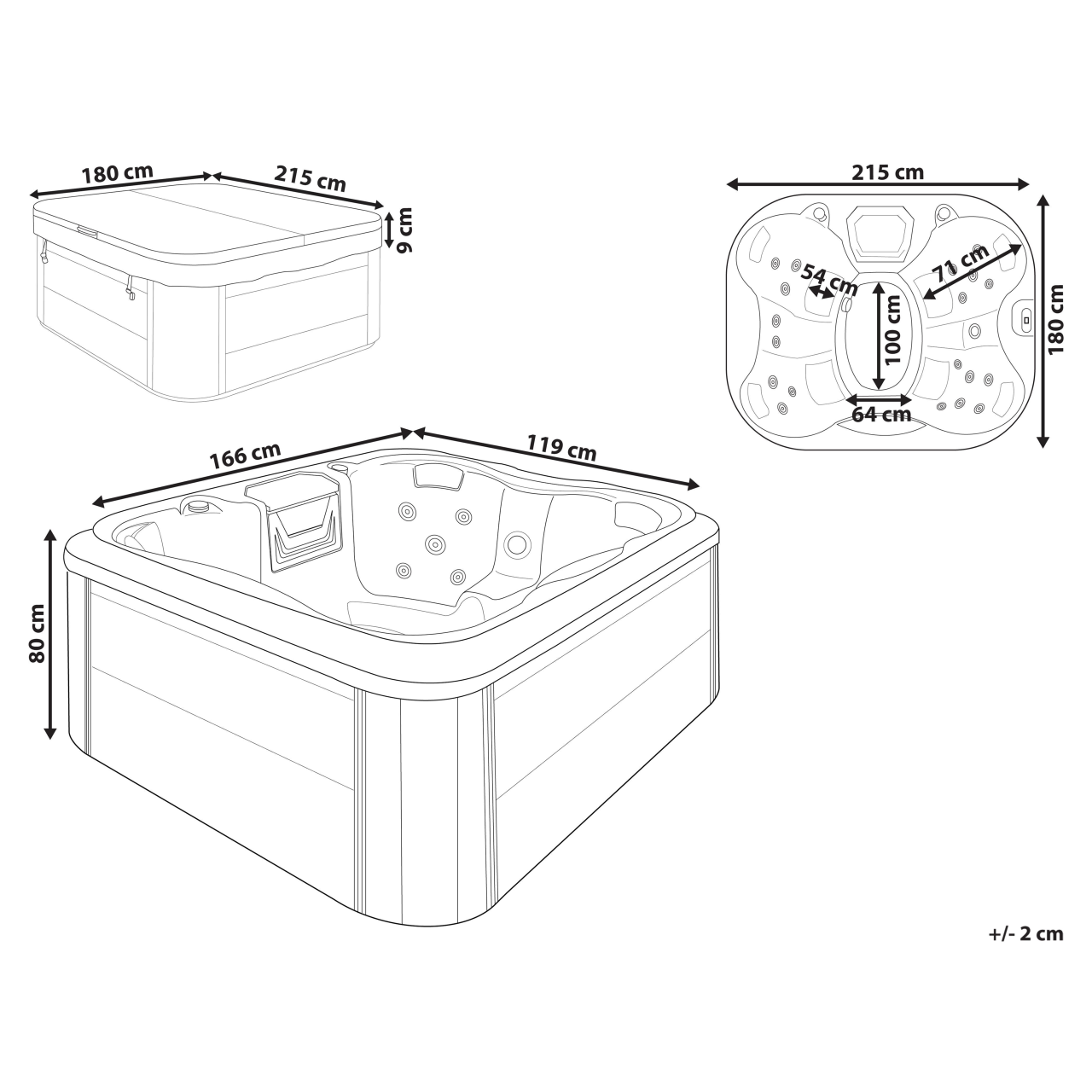 Outdoor jacuzzi with LED ARCELIA Blue [3]