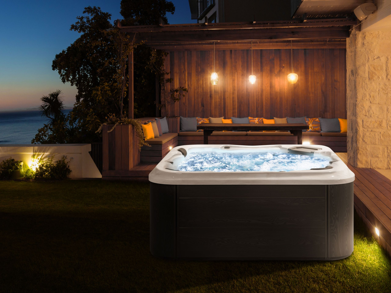 Jacuzzi exterior cu LED TULAROSA Alb [1]