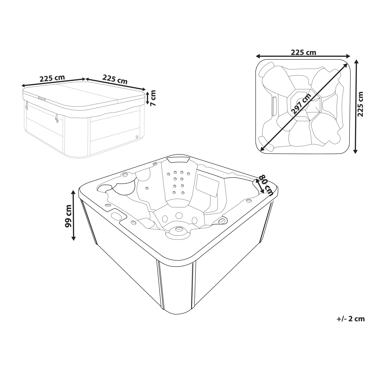 Outdoor Jacuzzi with LED VILLARRICA White [3]