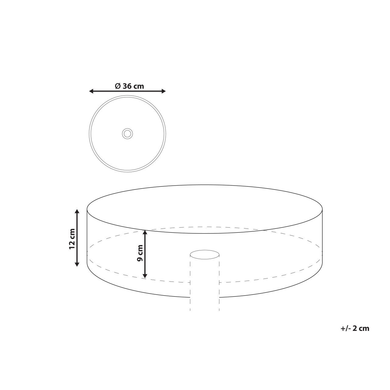 CALIG countertop washbasin ⌀ 36 cm Ceramic Black [3]