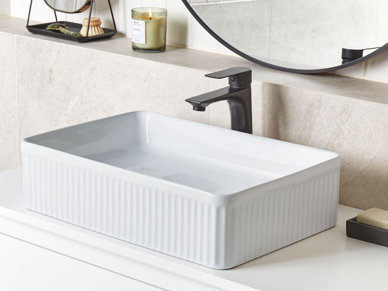 GELDO Countertop Washbasin 50 x 34 cm Ceramic White [1]