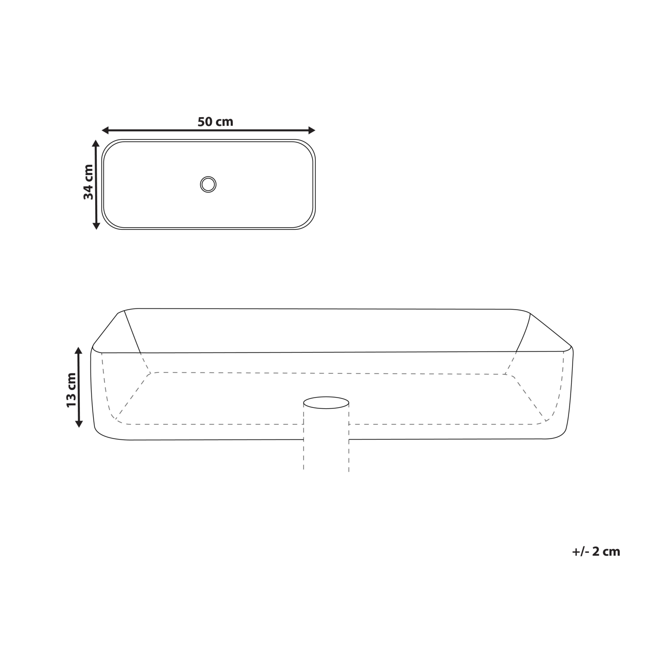 Countertop washbasin GELDO 50 x 34 cm Ceramic Black [3]