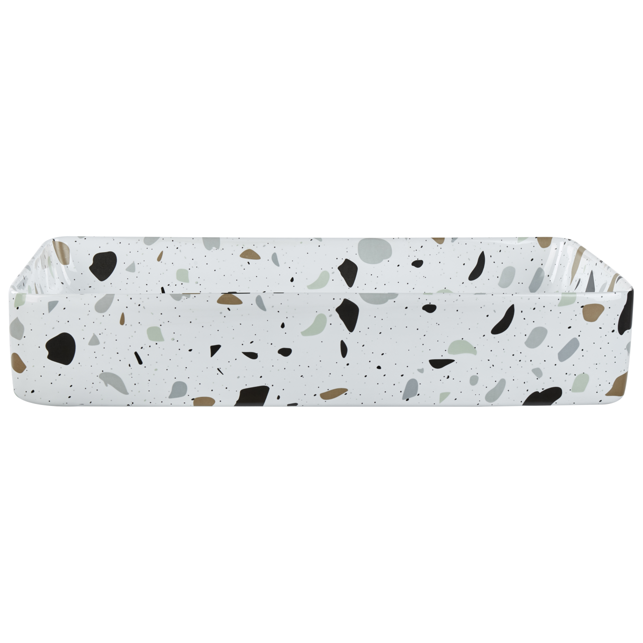Lavoar pe blat NULES 61 x 35 cm Ceramică Terrazzo alb [2]