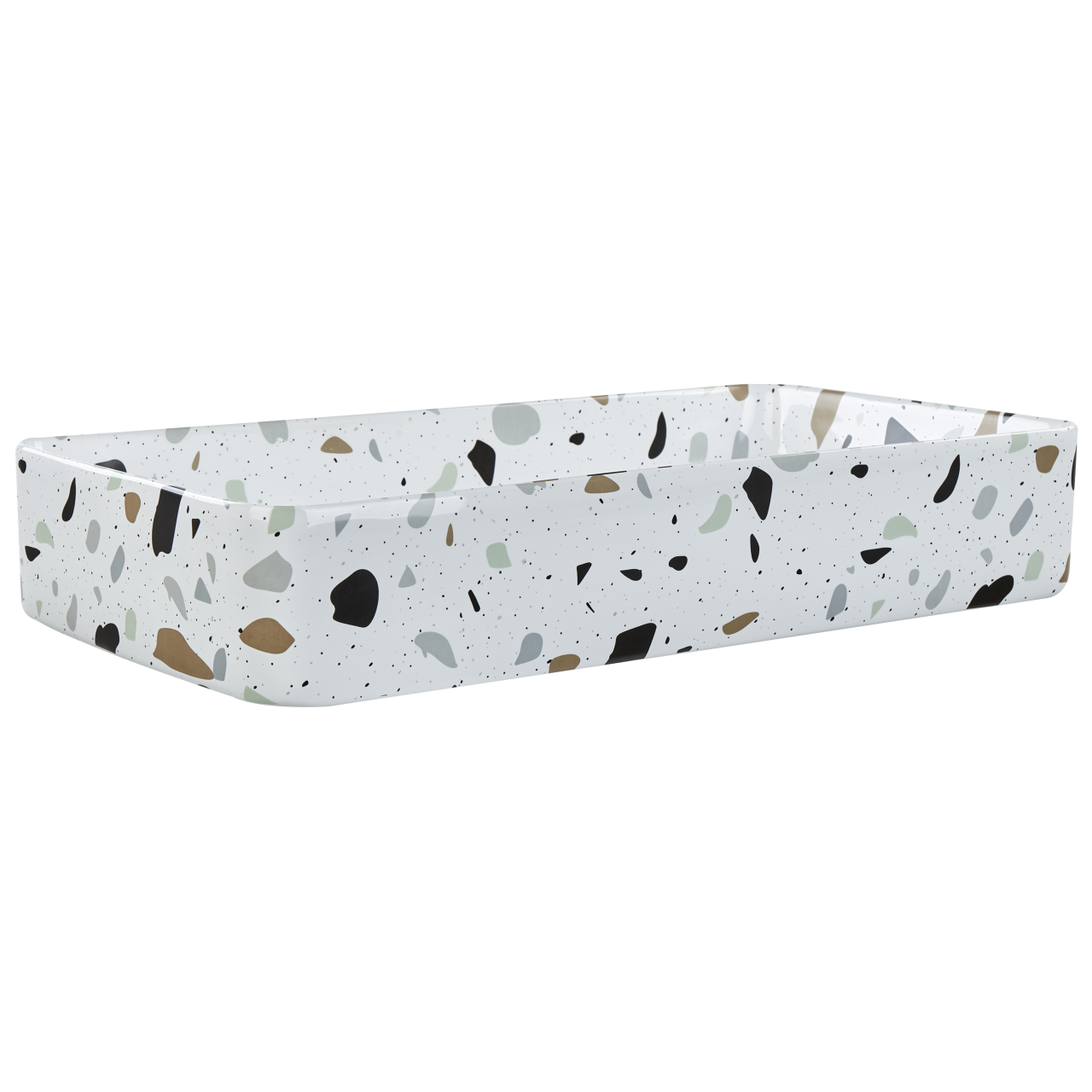 Lavoar pe blat NULES 61 x 35 cm Ceramică Terrazzo alb [4]